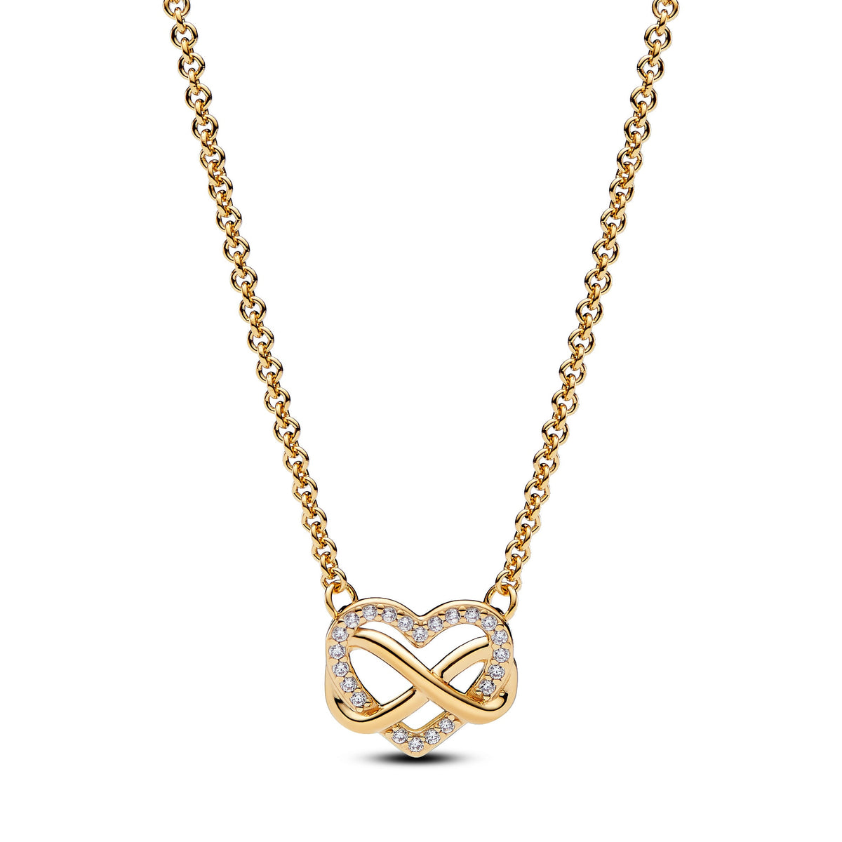 Sparkling Infinity Heart Collier Necklace