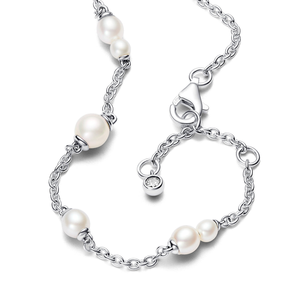 Treated Freshwater Cultured Pearl Station Chain Bracelet