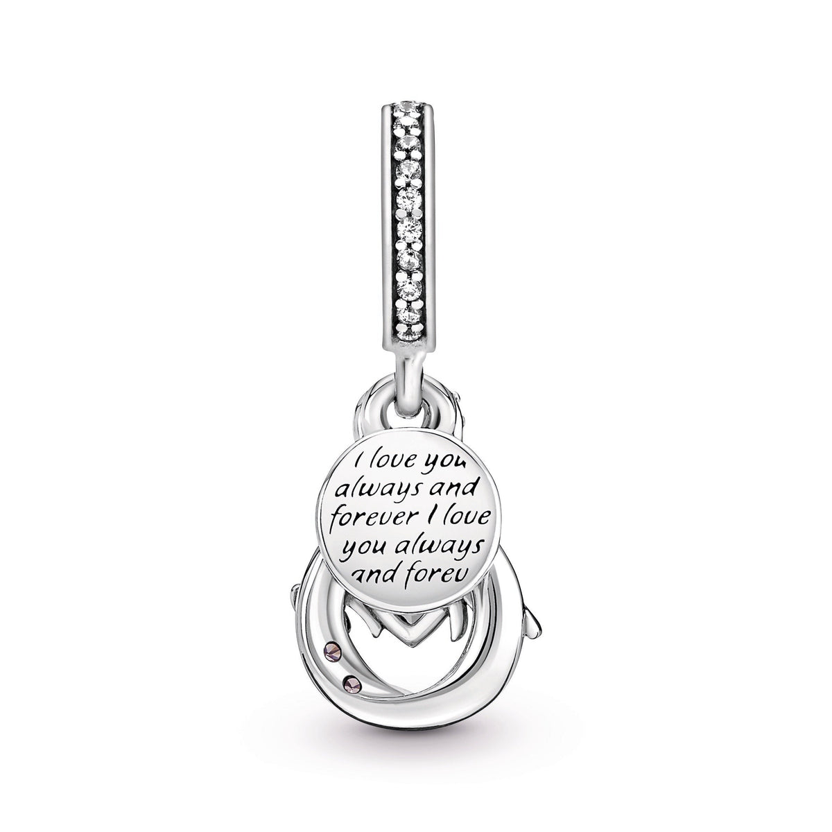 Mum Infinity Pavé Double Dangle Charm
